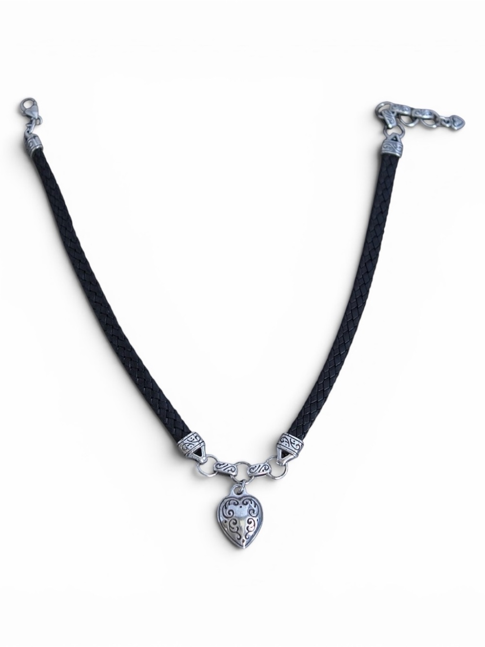 NWOT Vintage Retired Brighton Ophelia Heart Leather Necklace in Collector Tin - Picture 4 of 6